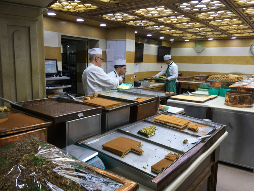 Chefs hard at work at the back of Hallab