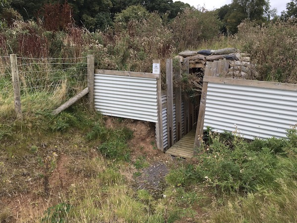 Mock-up trenches at nearby Bodelwyddan Castle used for training