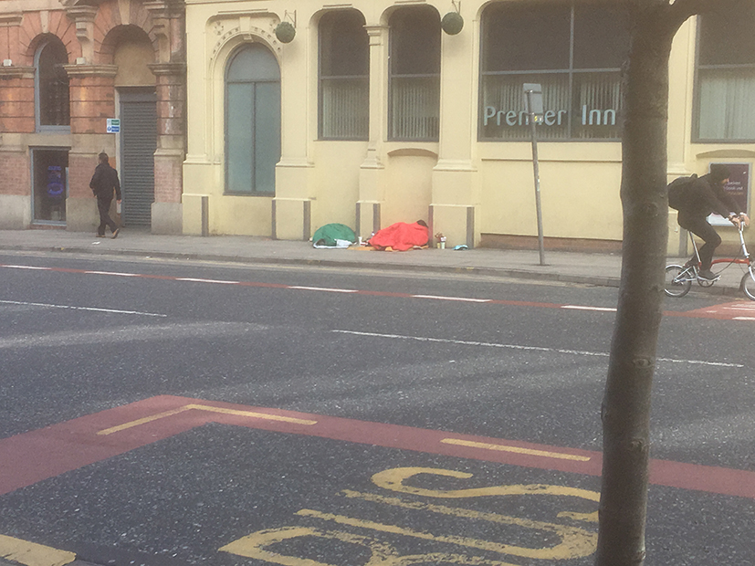 Plenty of homeless in Manchester.