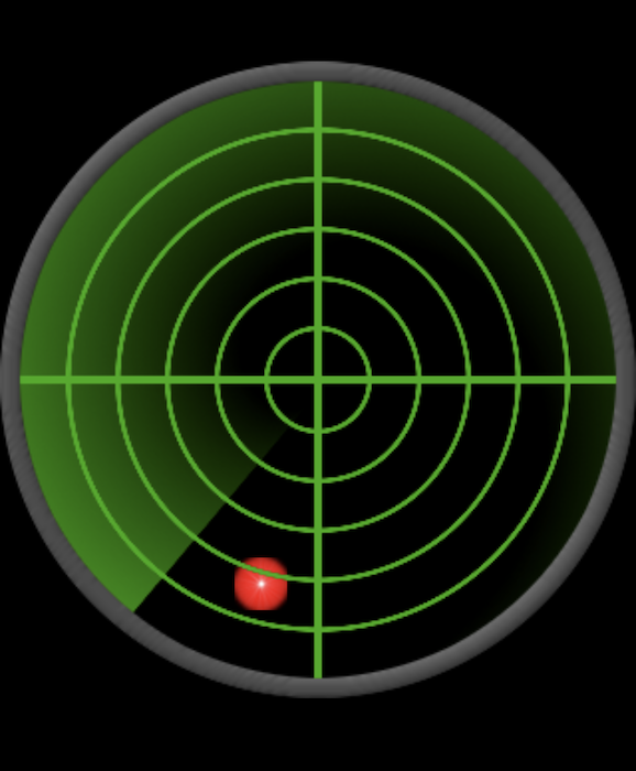 Roughting Linn sent my ghost meter wild - the red blob means trouble