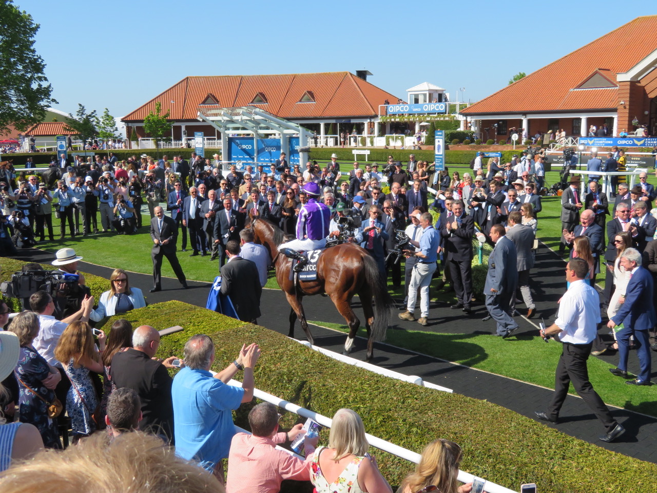 Saxon Warrior, the 2018 winner, headed to collect his prize