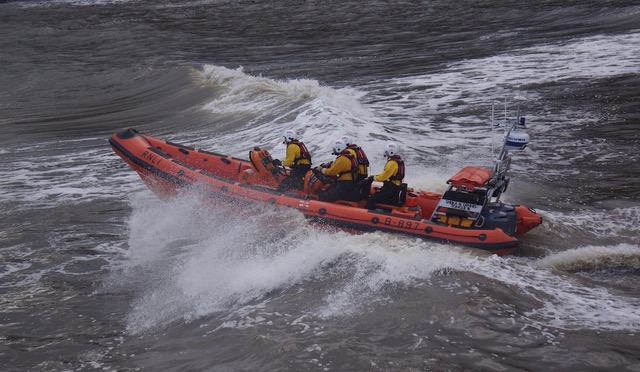 Staithes' lifeboat heads out to sea