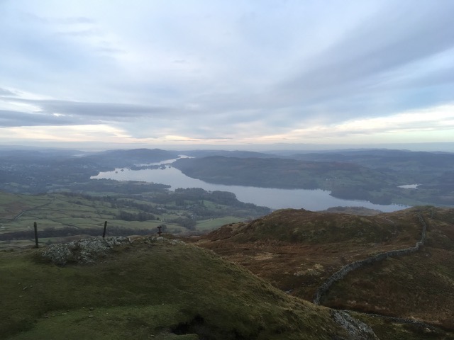 View from Wansfell Pike with Windermere in the distance - it was here I met the elderly lady