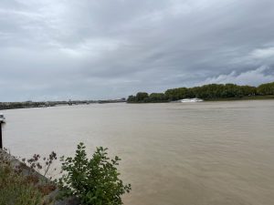 A flooded River Garonne in Bordeaux