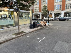 Rubbish bags in London