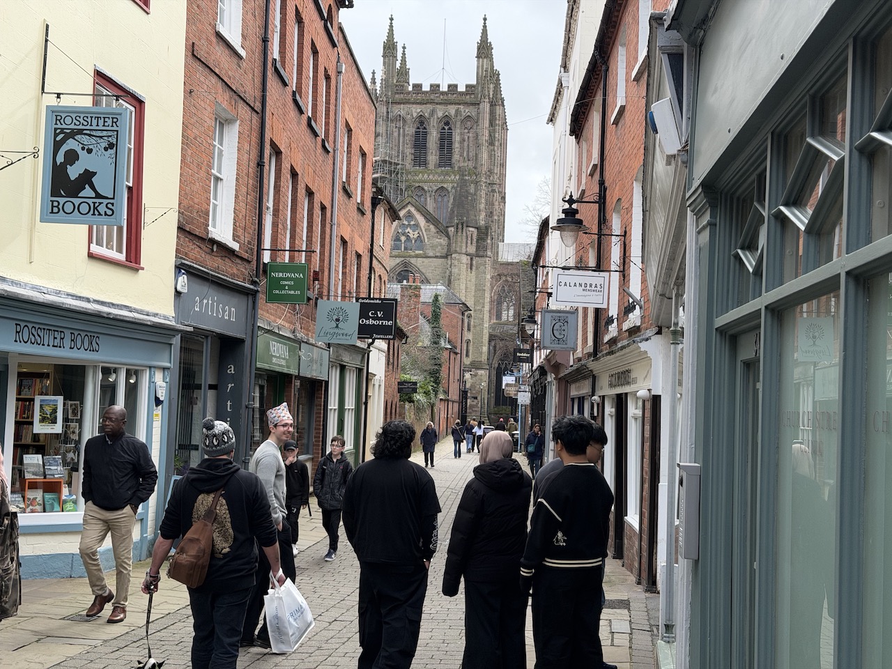 The narrow streets of Hereford